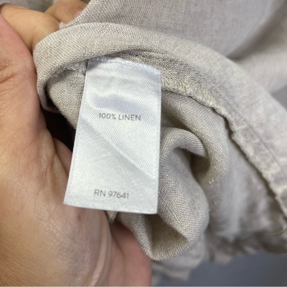 J Jill Love Linen Asymmetrical Lagenlook Minimalistic Oatmeal Tunic Top - Picture 7 of 7